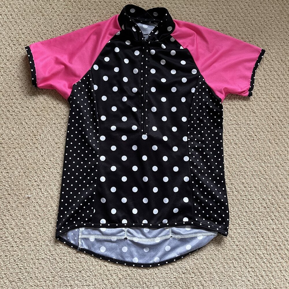 Shebeest Polkamania Women's Black Pink Cycling Jersey Size XS
